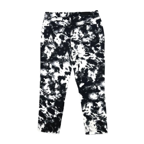 Karl Lagerfeld Tie-Dye Black & White Skinny Jeans Womens Size 12 Frayed Hem - Picture 2 of 14